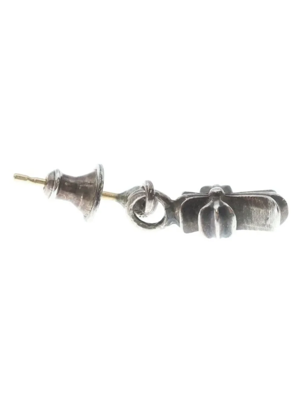 Chrome Hearts Drp Stck CH Crs Stack CH Cross Drop Silver Earrings